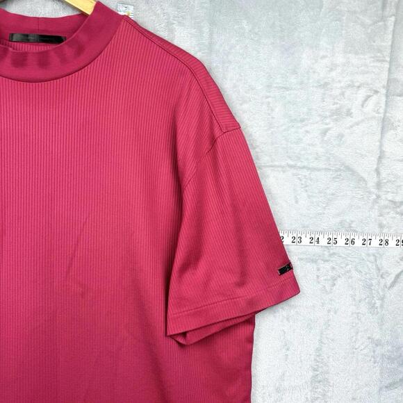 VTG Tiger Woods Collection Nike FitDry Red Golf Polo Shirt XXL Ribbed Texture - Picture 3 of 7